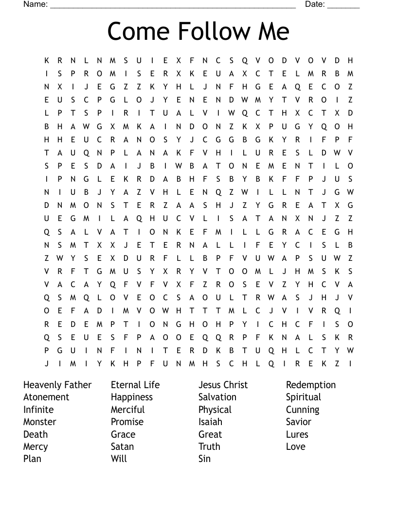 Come Follow Me Word Search