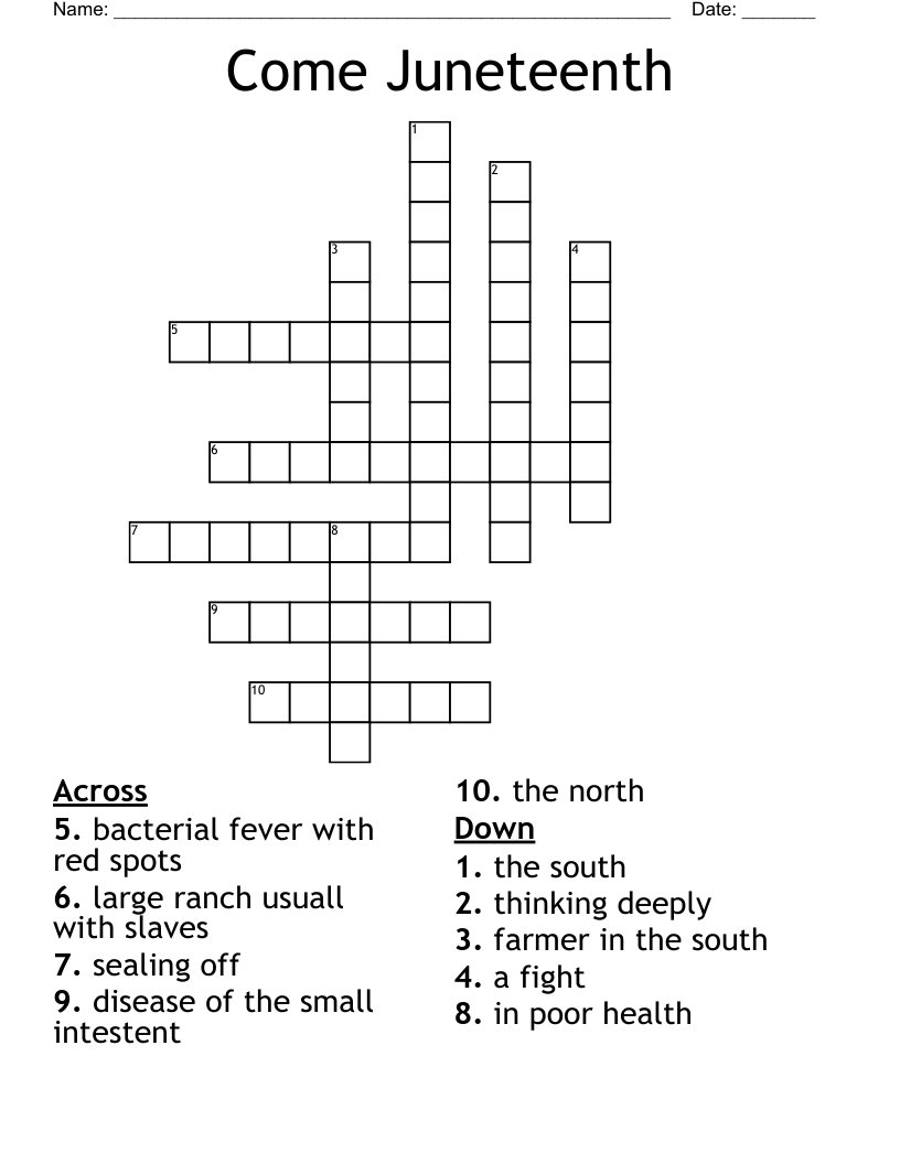 Come Juneteenth Crossword