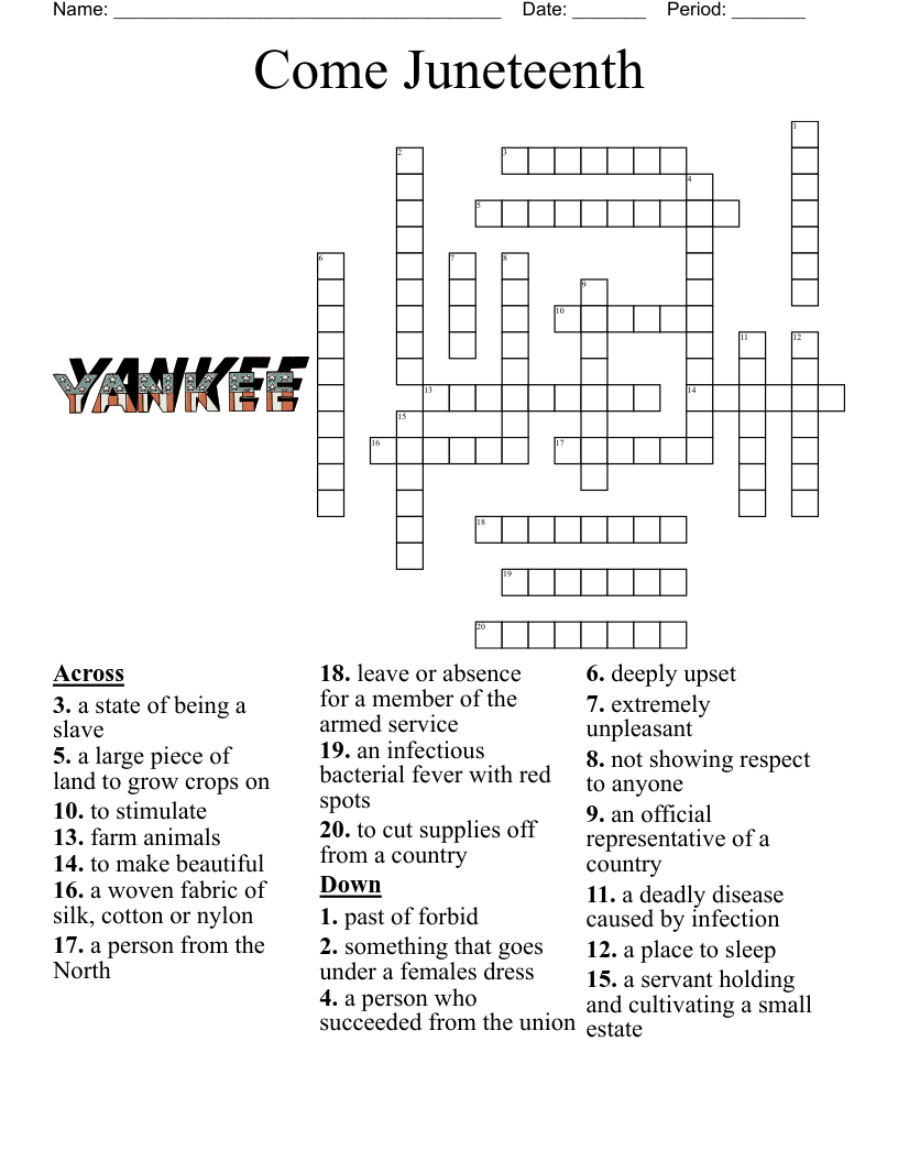 Come Juneteenth Crossword