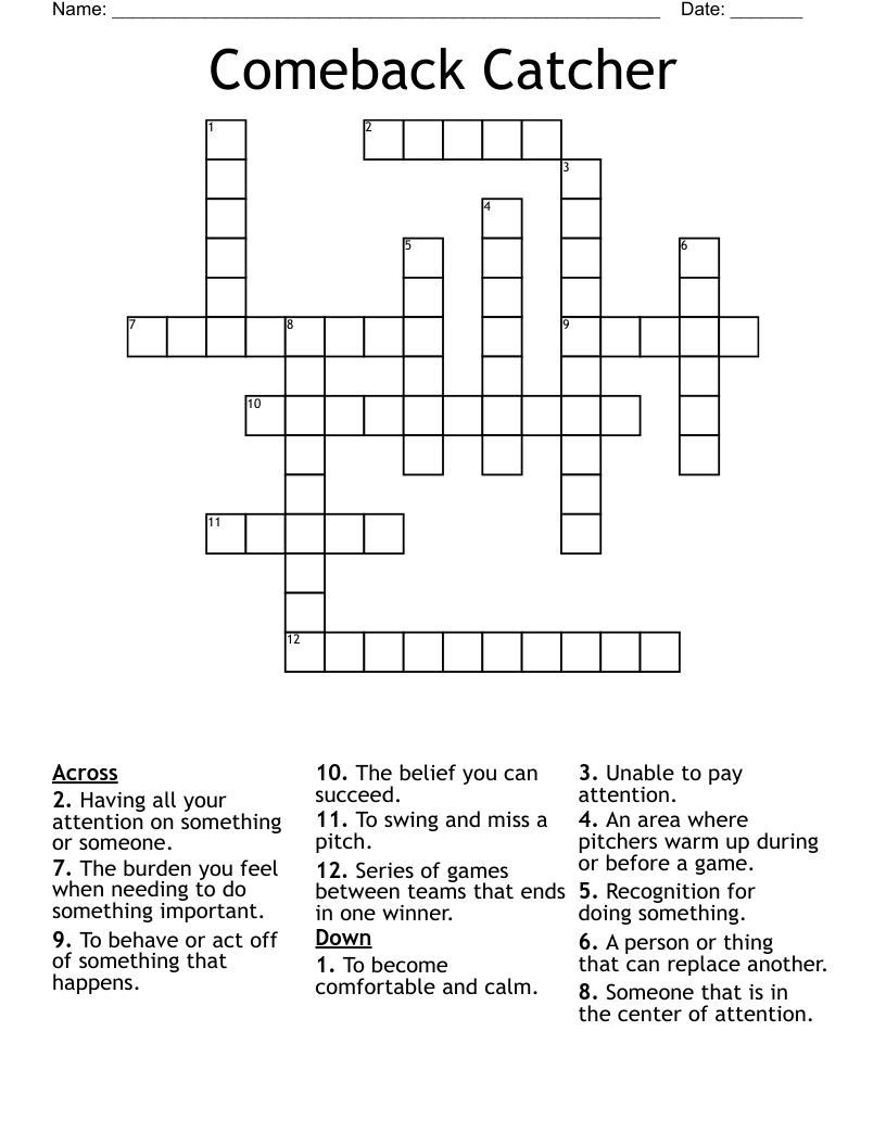 Comeback Catcher Crossword