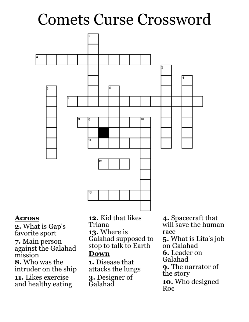 Comets Curse Crossword