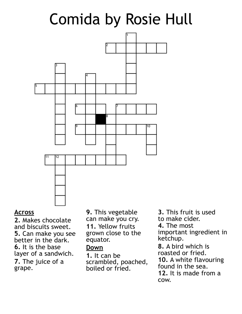 Comida by Rosie Hull Crossword