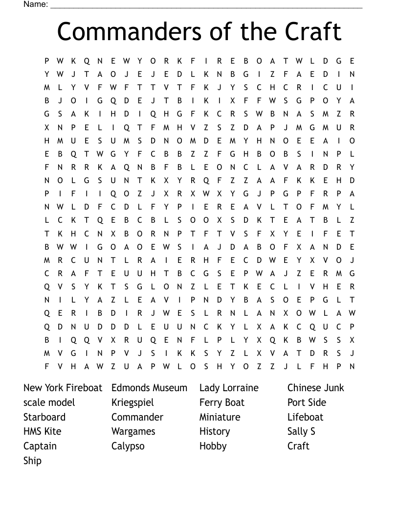 Commanders of the Craft Word Search