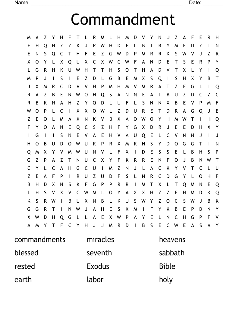 Commandment Word Search