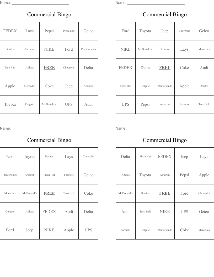 Commercial Bingo