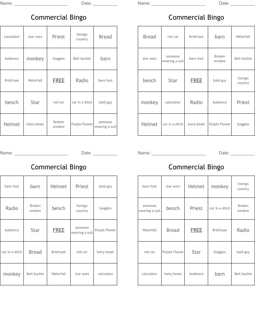 Commercial Bingo