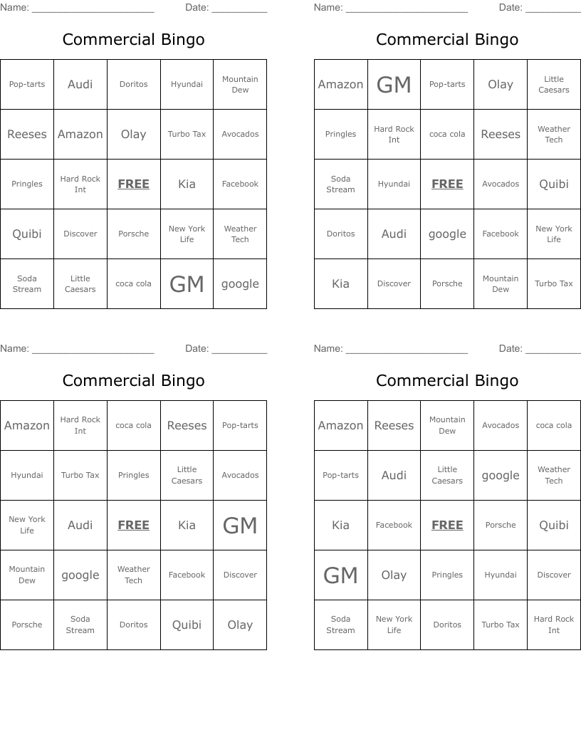 Commercial Bingo