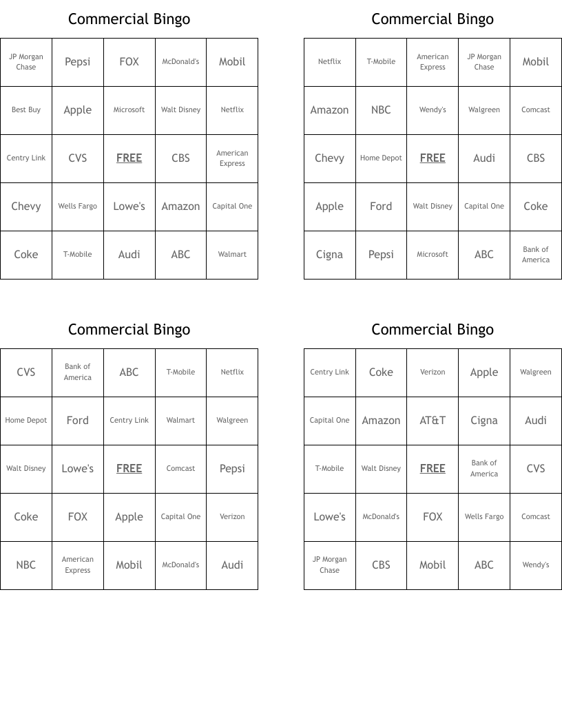 Commercial Bingo