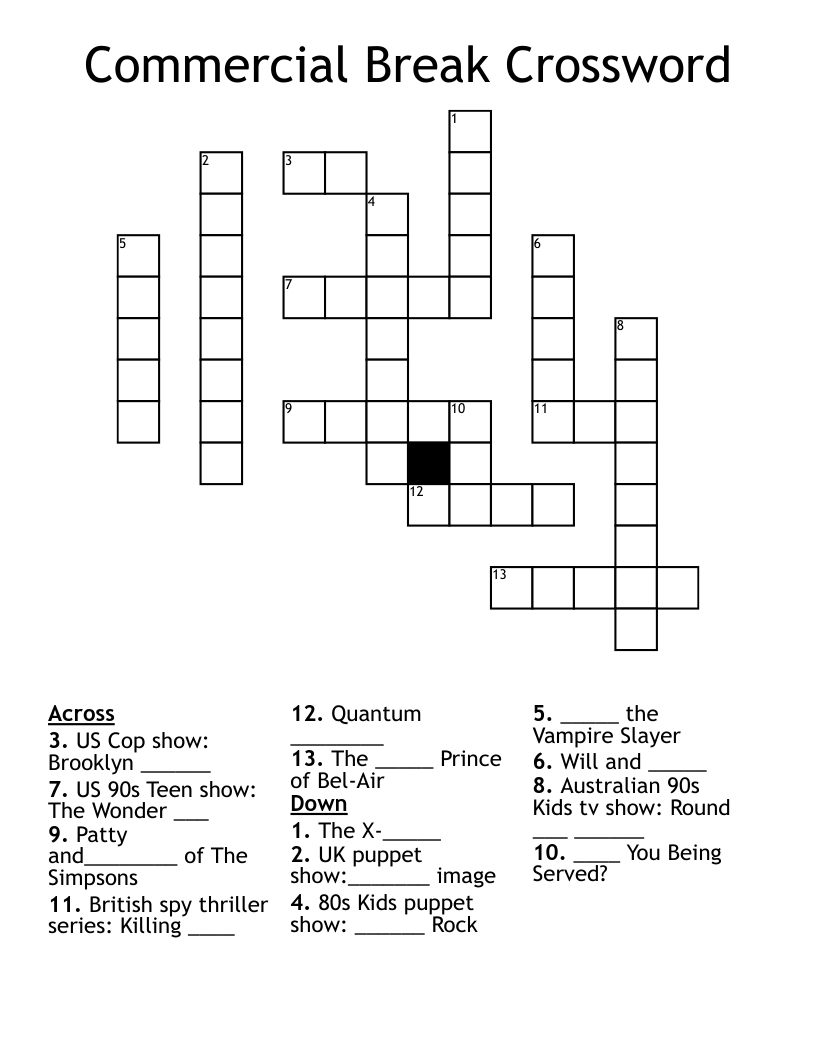 Commercial Break Crossword