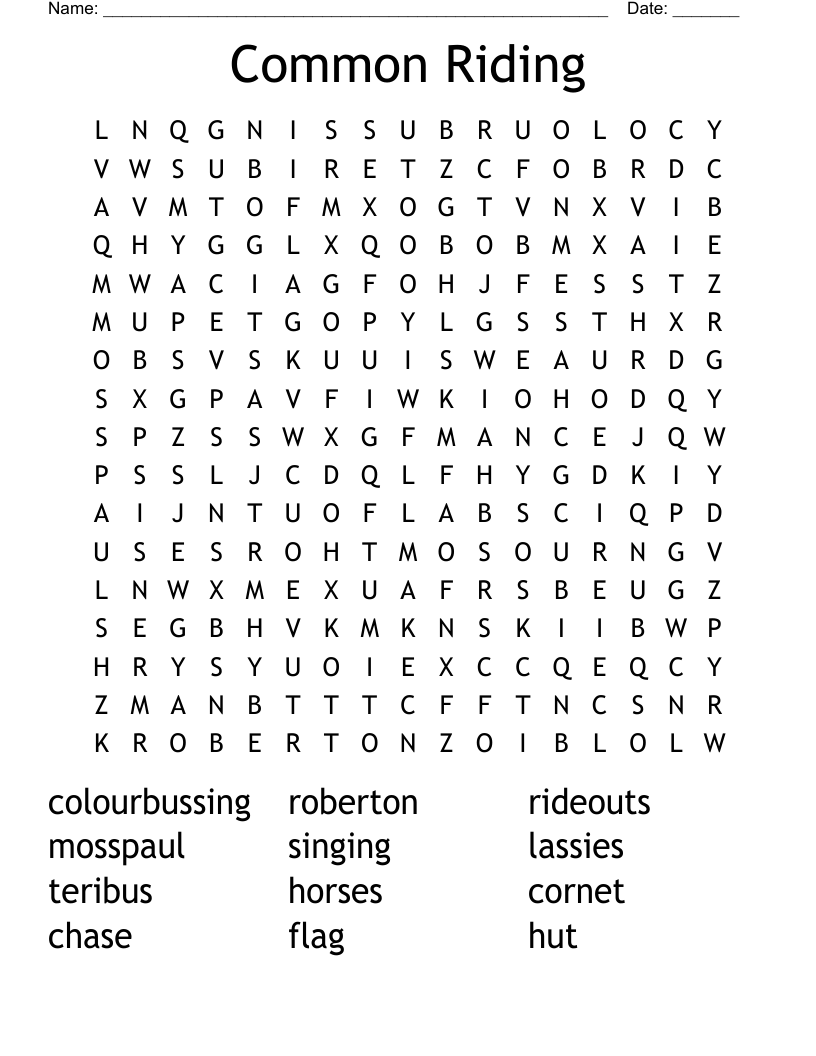 Common Riding Word Search