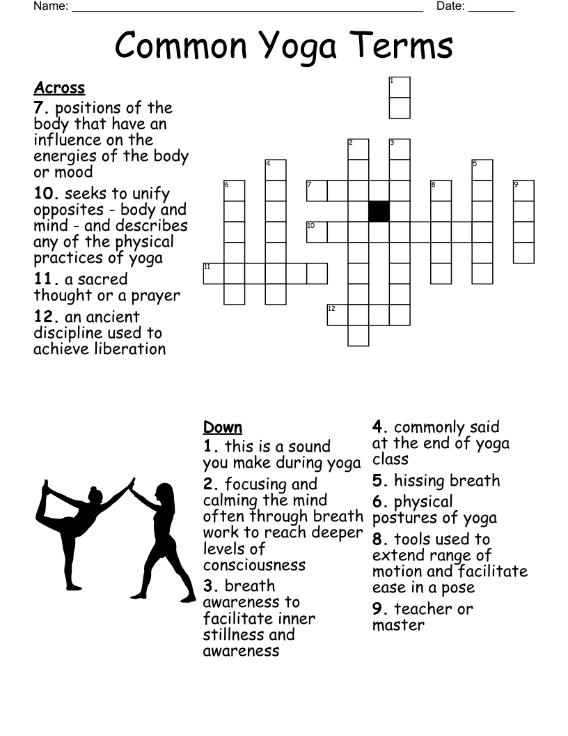 Common Yoga Terms Crossword
