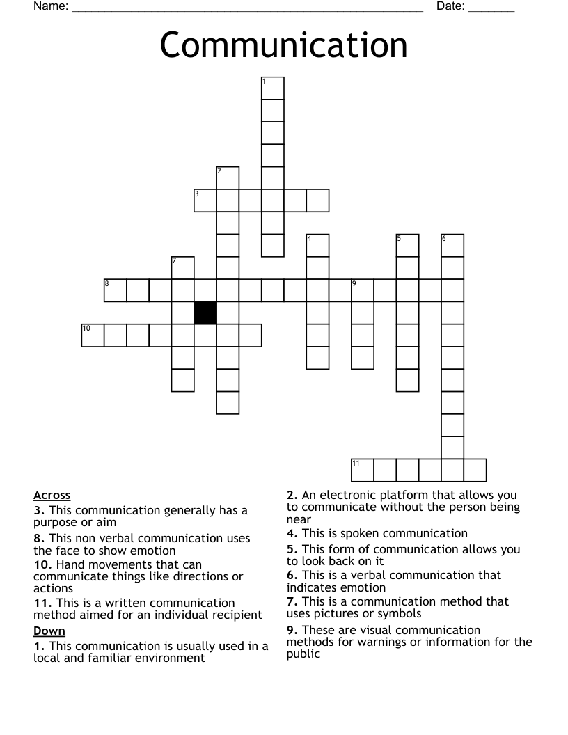 Communication Crossword