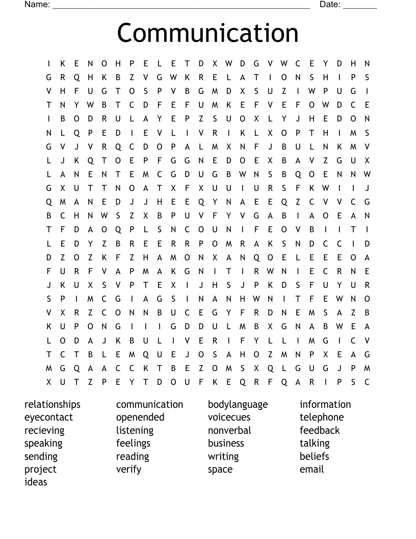 Communication Word Search