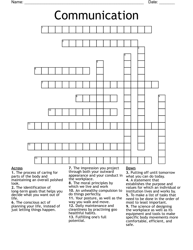 Communication Crossword