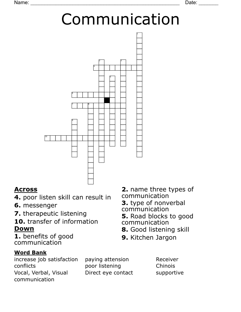 Communication Crossword