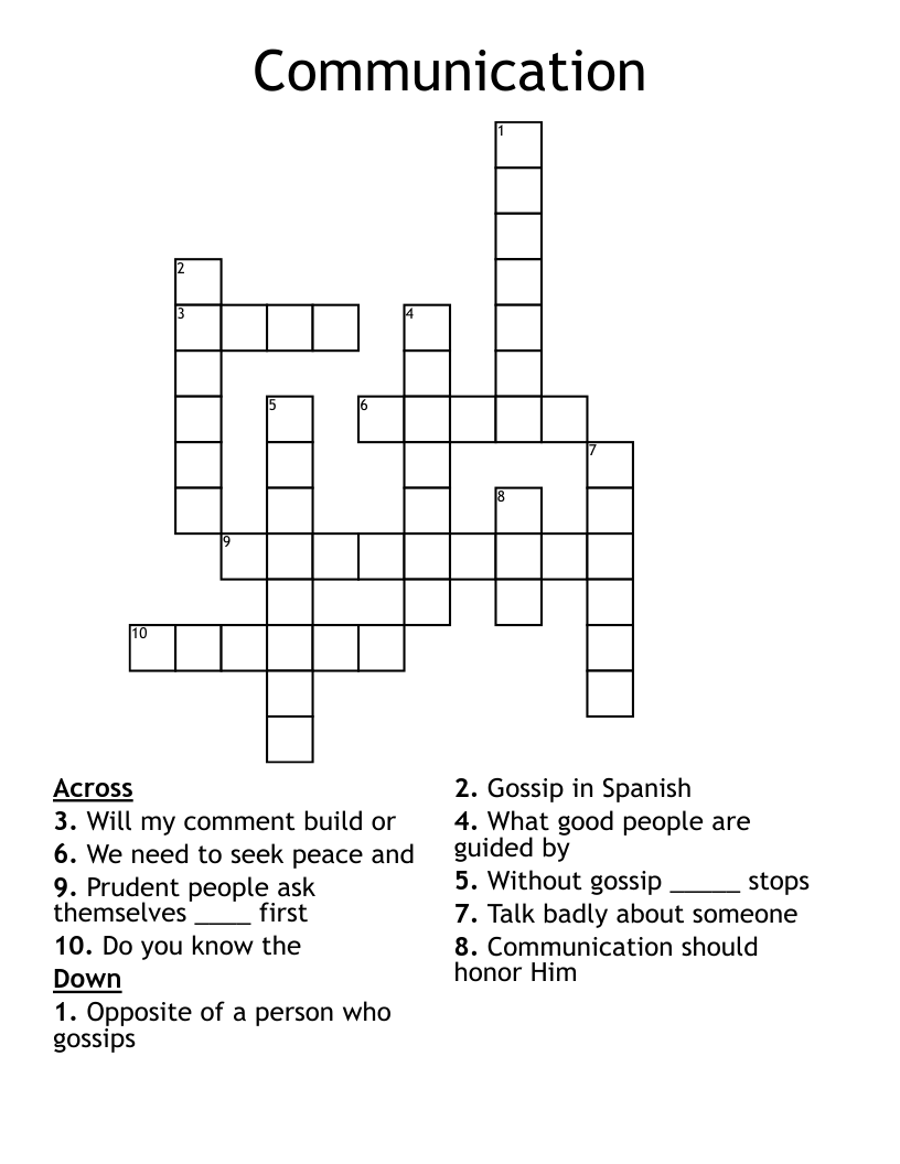 Communication Crossword