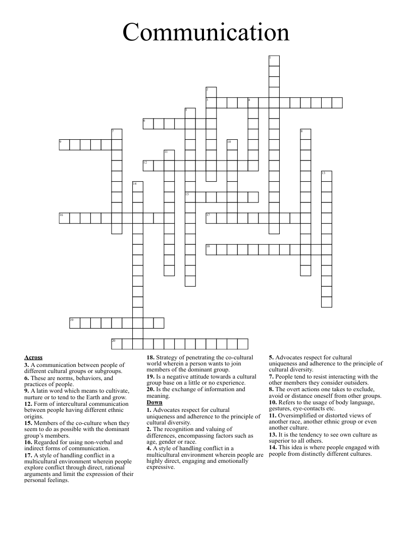 Communication Crossword
