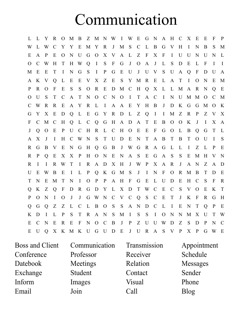 Communication Word Search