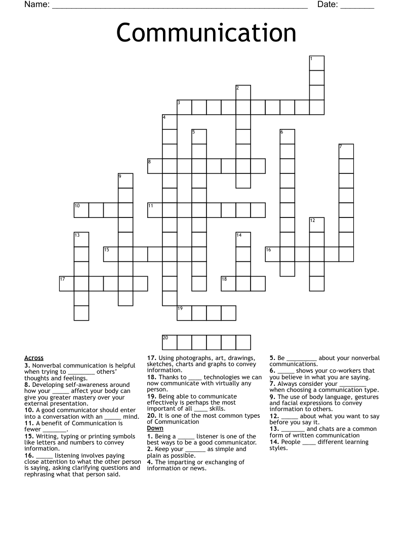 Communication Crossword