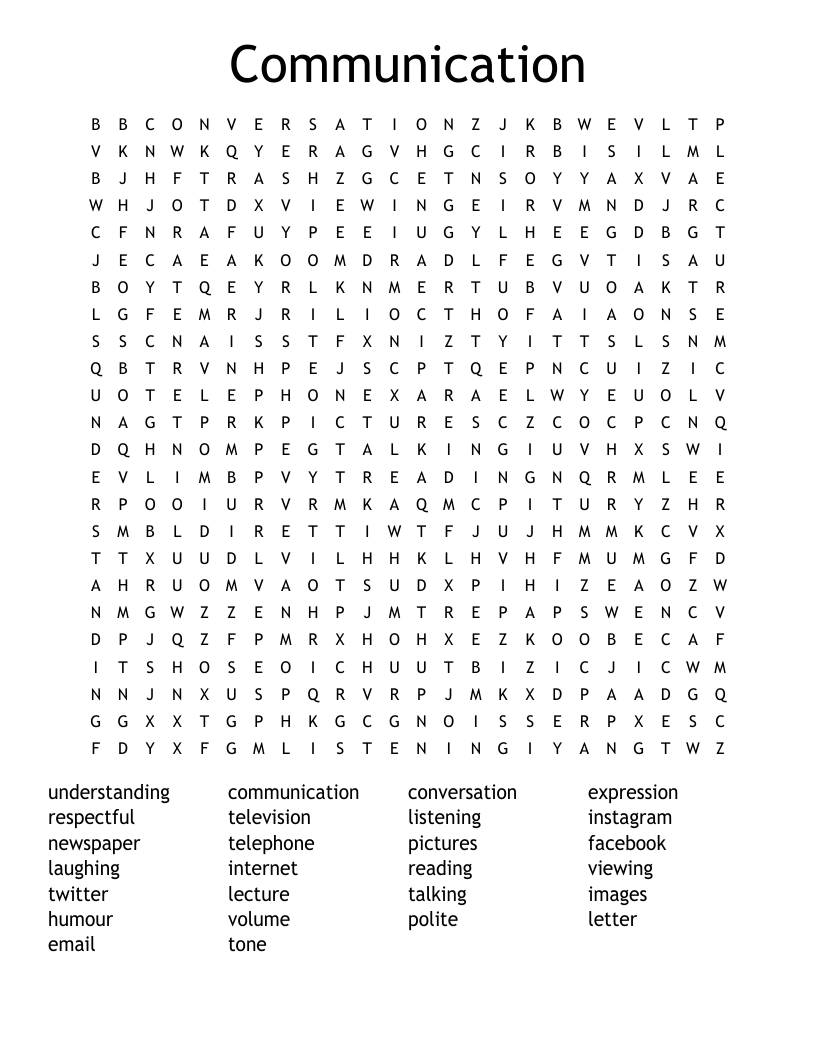 Communication Word Search