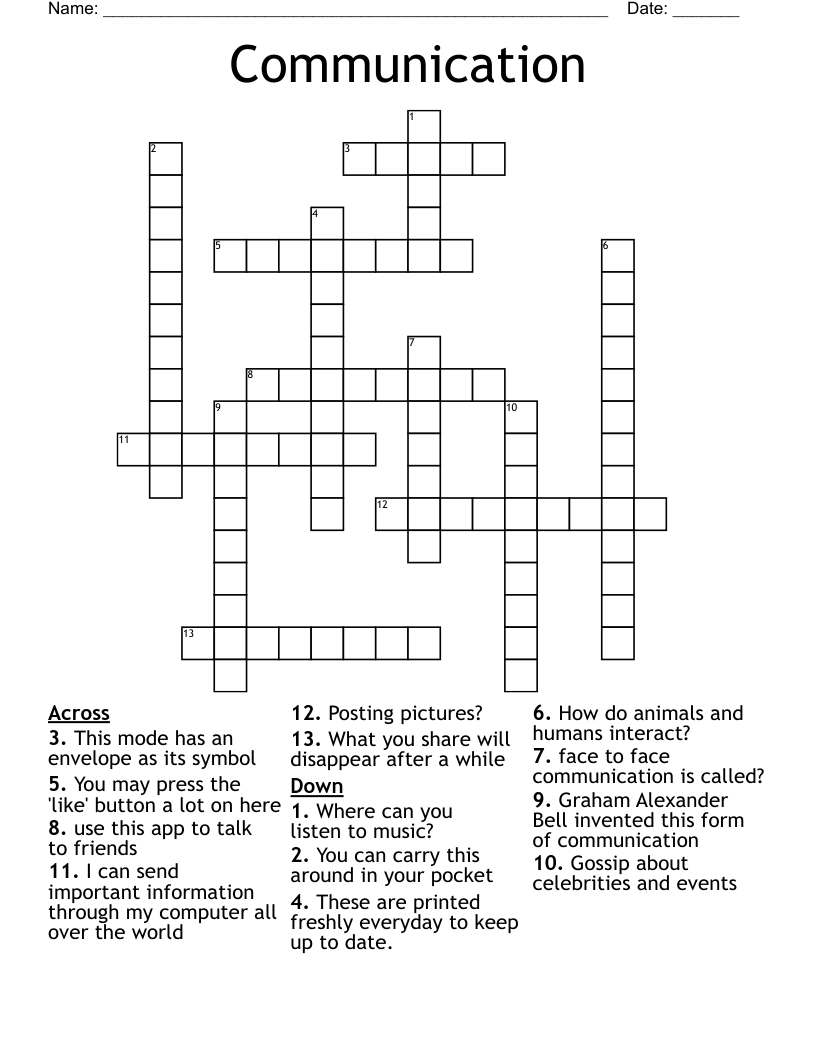 Communication Crossword