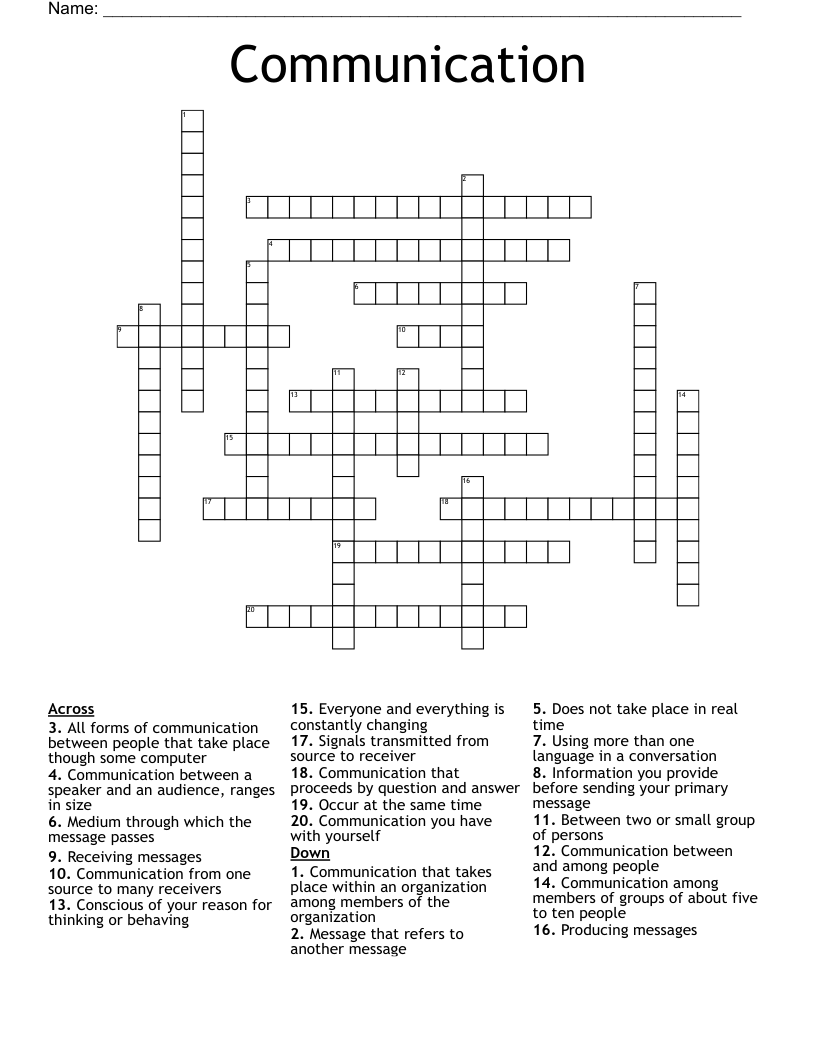 Communication Crossword