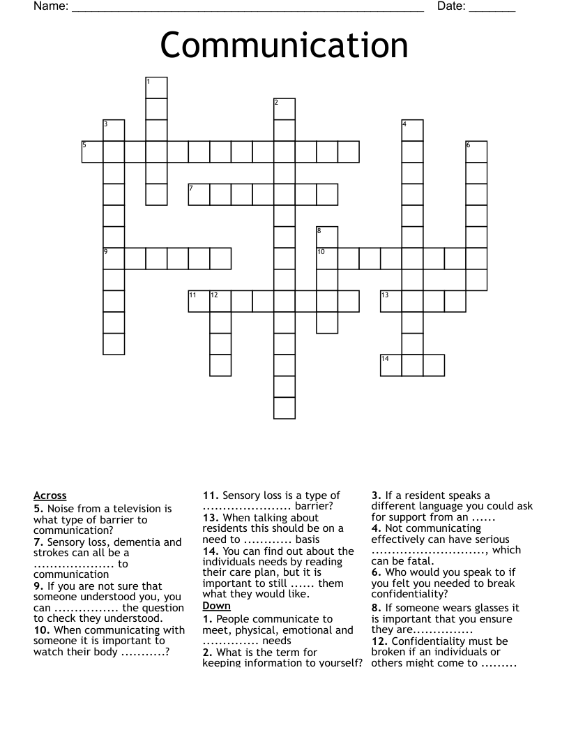 Communication Crossword