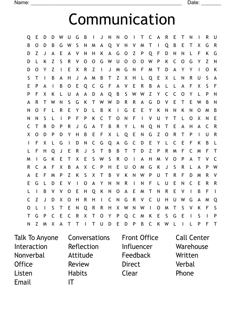 Communication Word Search