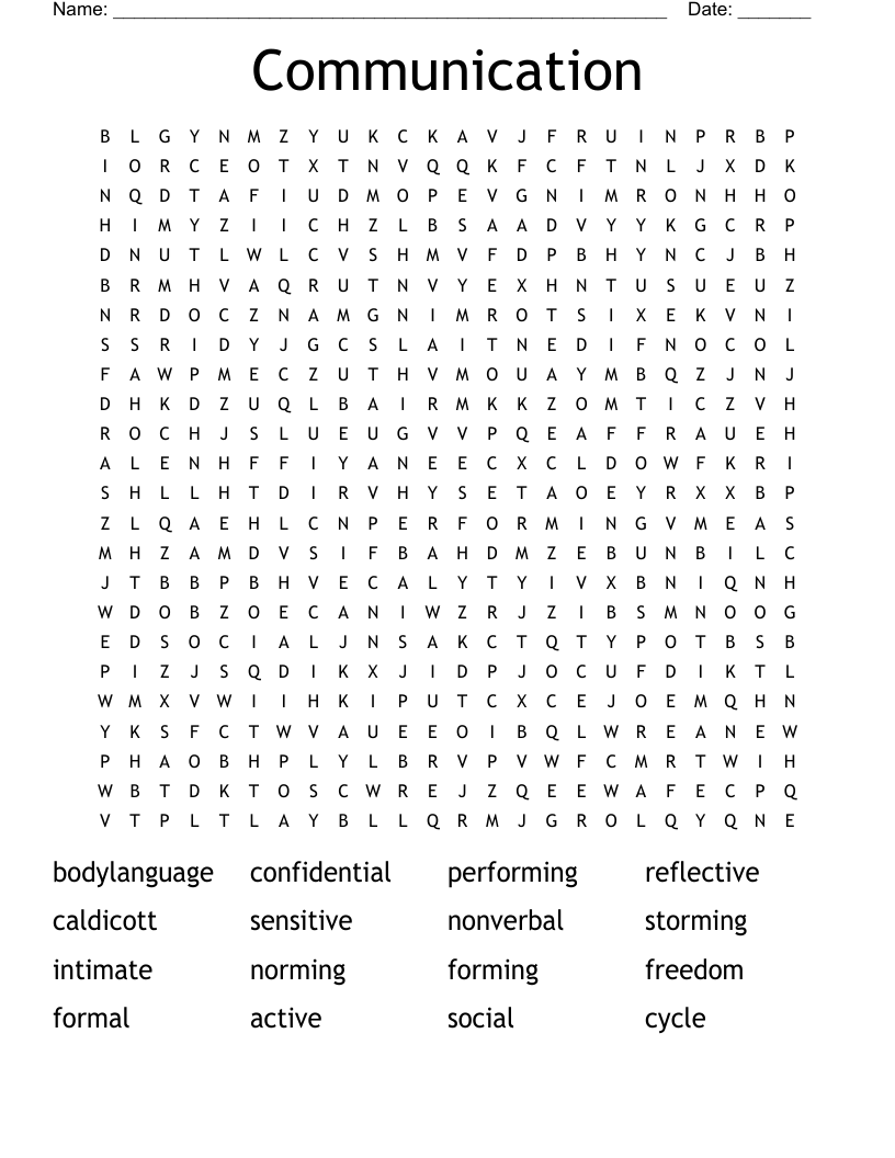 Communication Word Search
