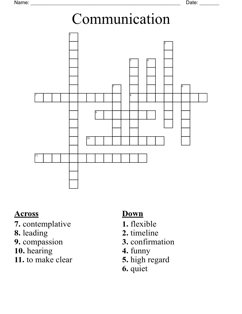 Communication Crossword