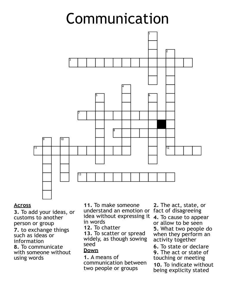 Communication Crossword