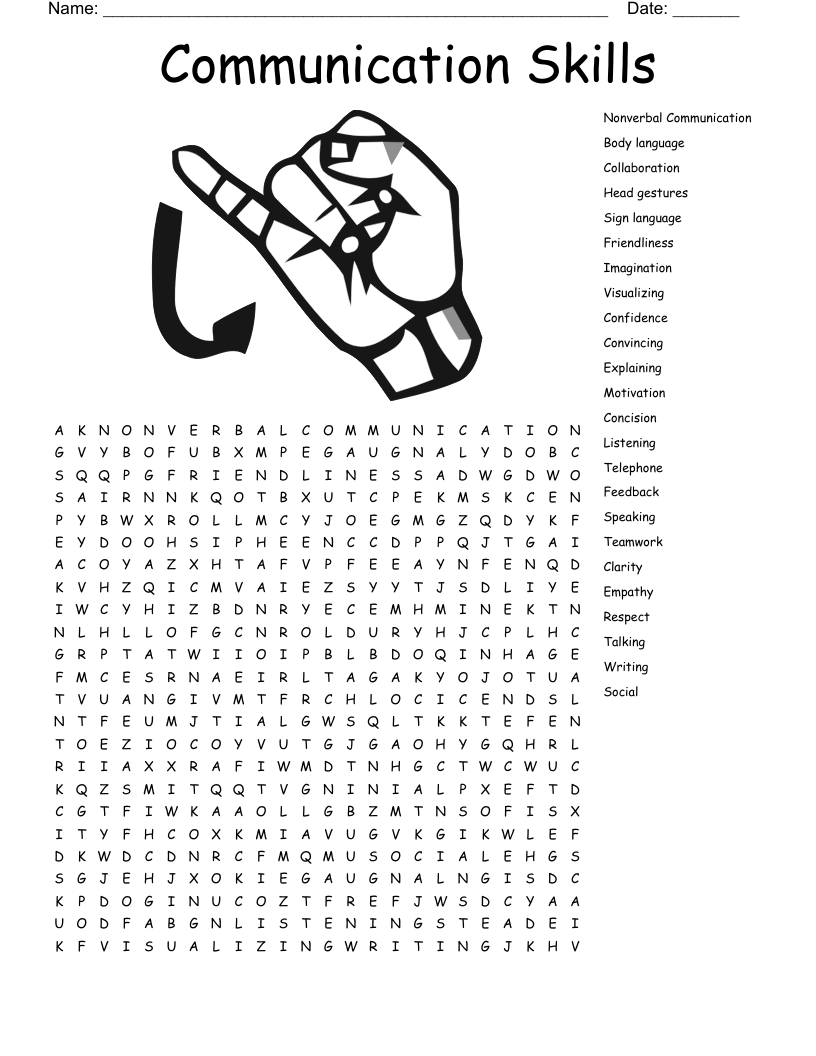 Communication Skills  Word Search