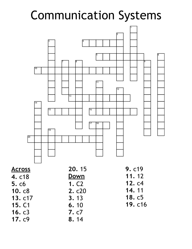 Communication Systems Crossword