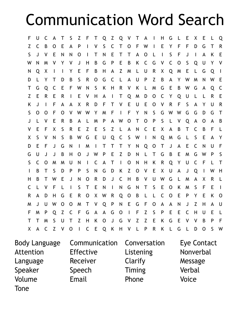 Communication Word Search