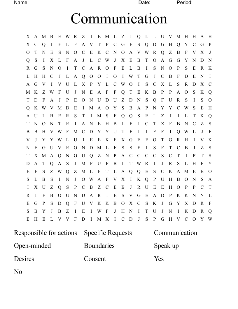Communication  Word Search