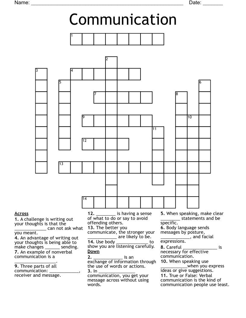 Communication  Crossword