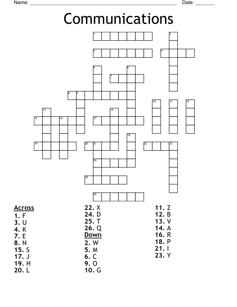 Communications Crossword