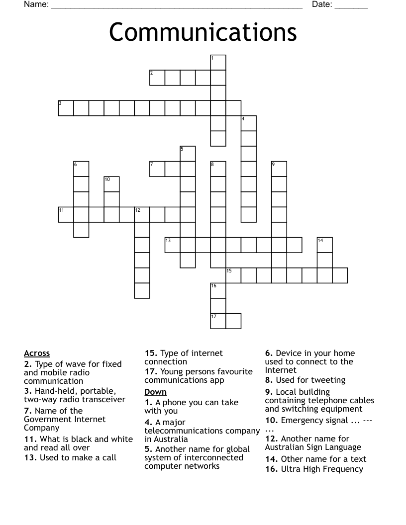 Communications Crossword