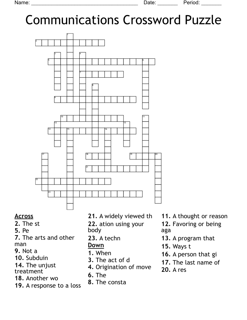 Communications Crossword Puzzle