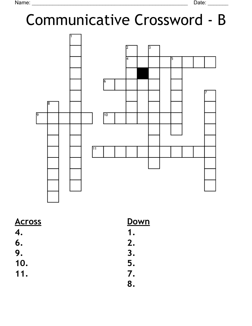 Communicative Crossword - B