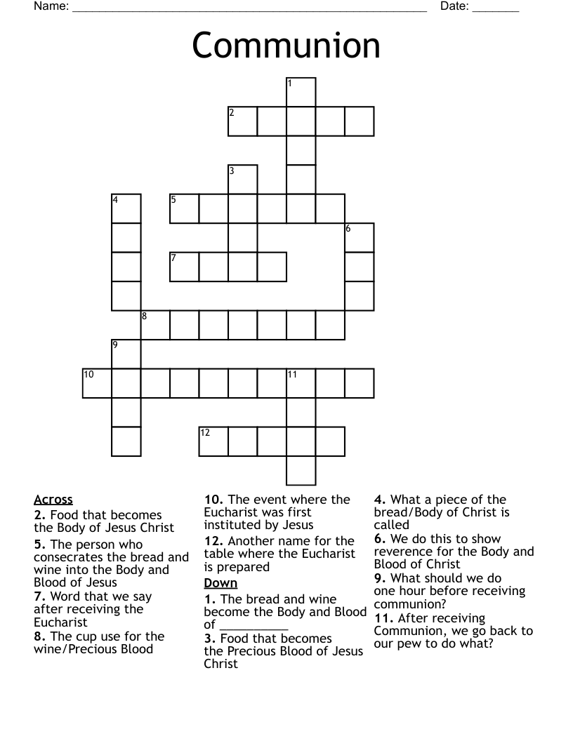 Communion Crossword