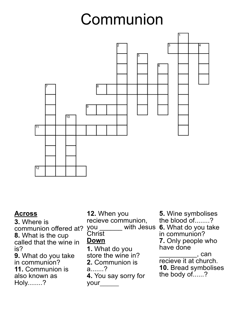 Communion Crossword