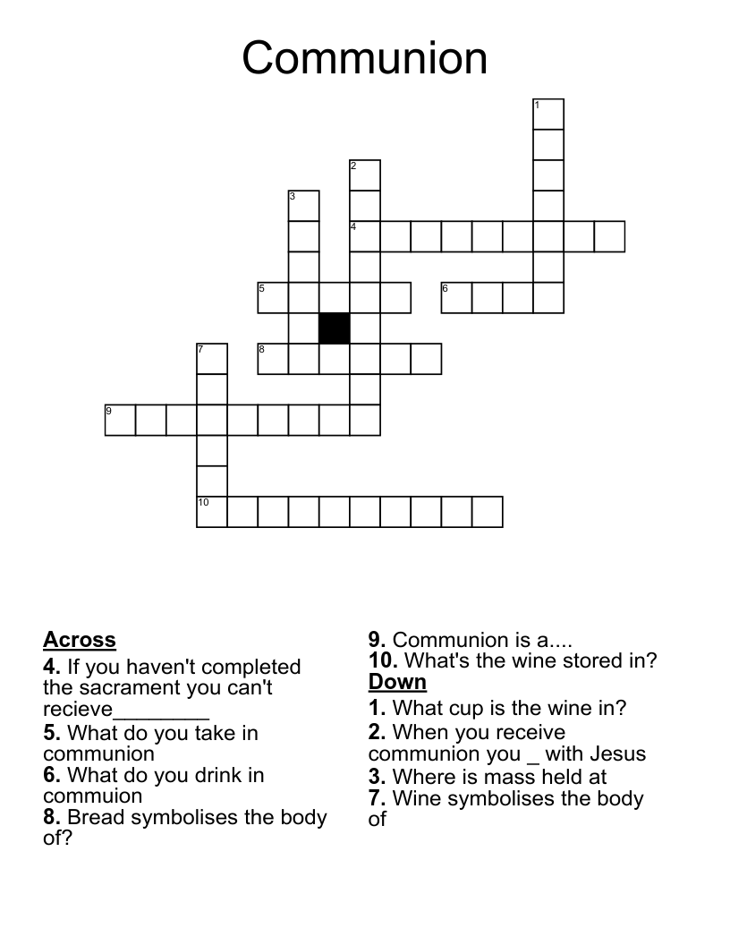 Communion Crossword