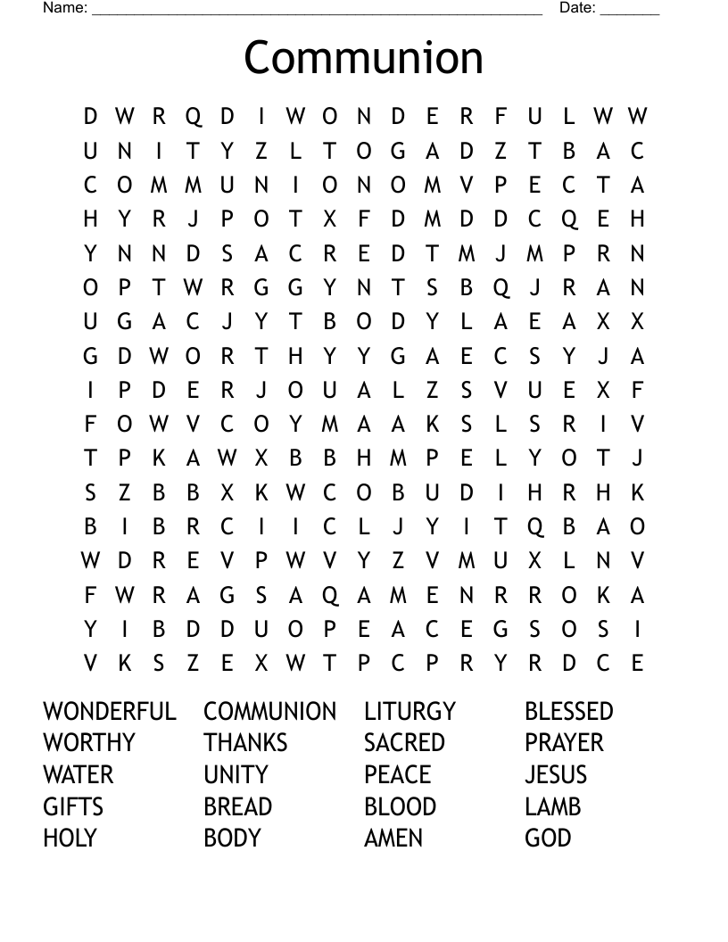 Communion Word Search