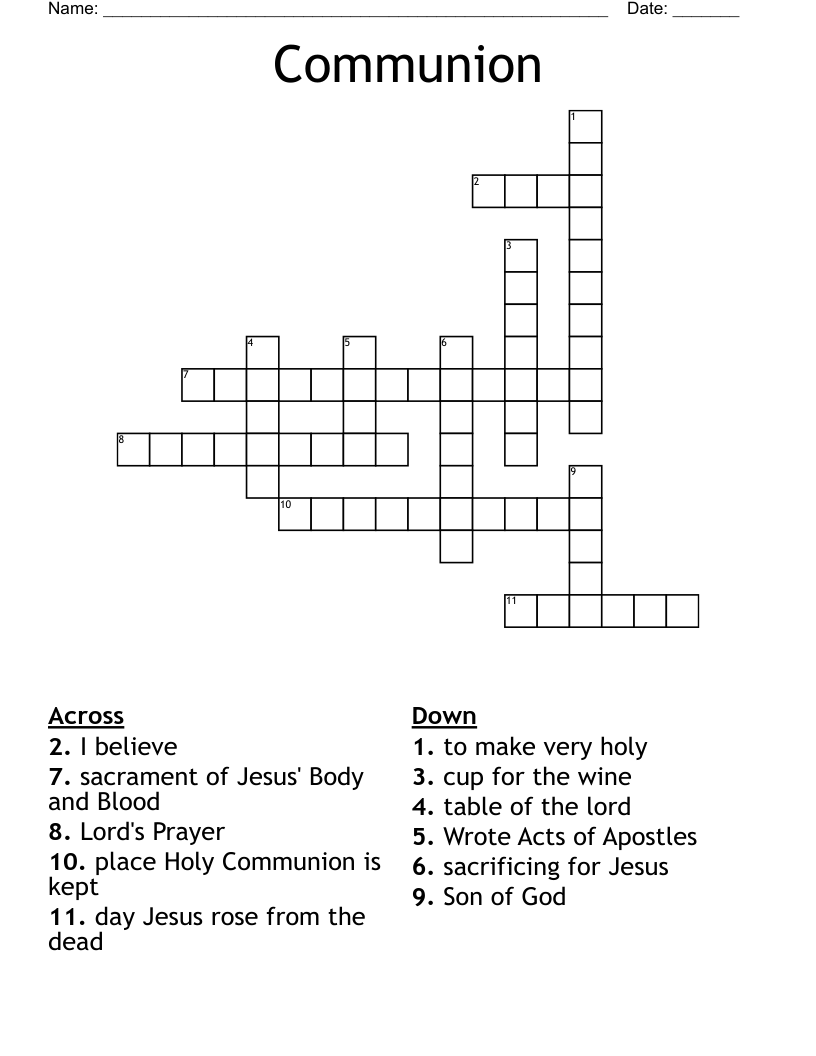 Communion Crossword