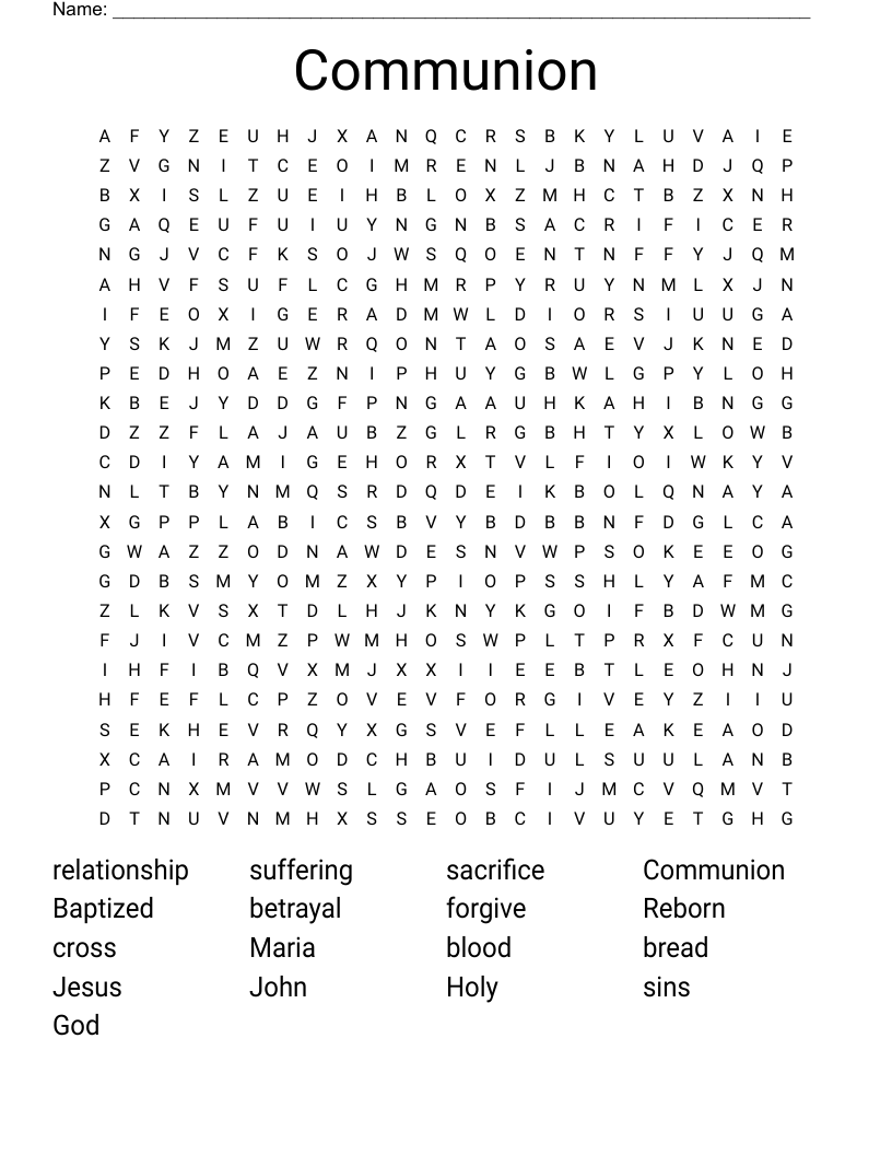 Communion  Word Search