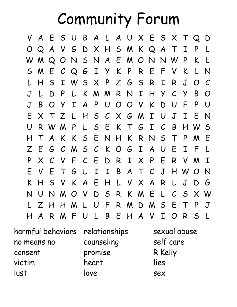 Community Forum Word Search