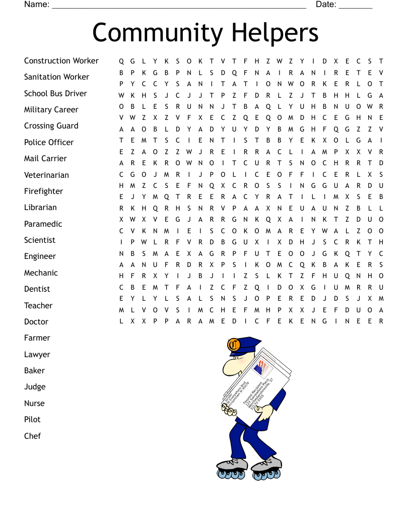 Community Helpers Word Search