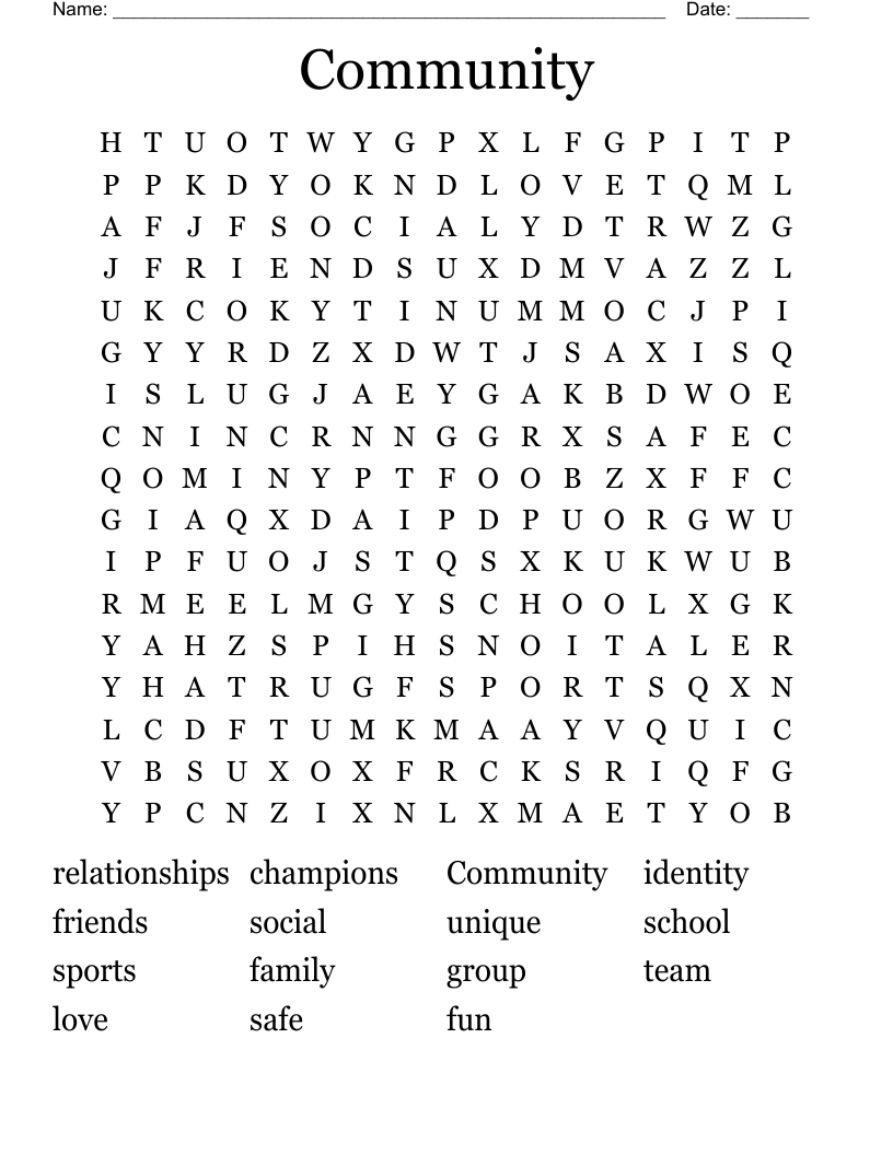 Community  Word Search