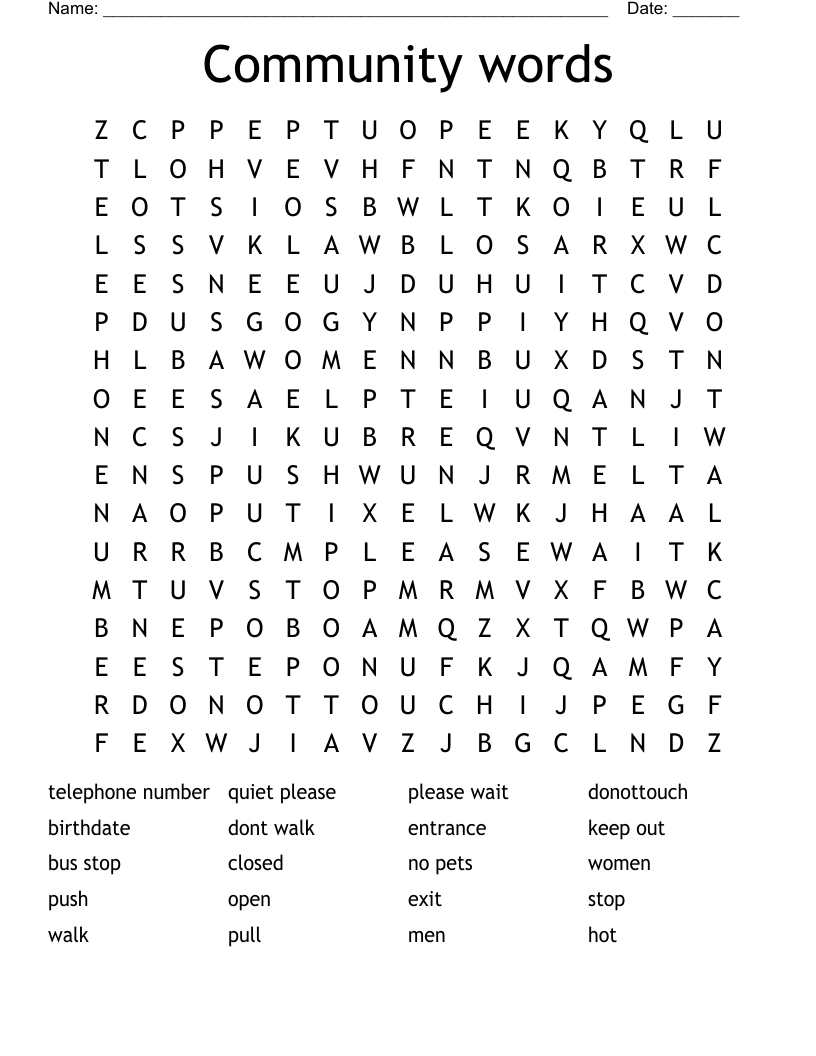 Community words Word Search